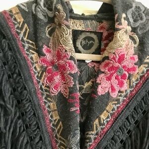Johnny Was Embroidered Sweater Jacket